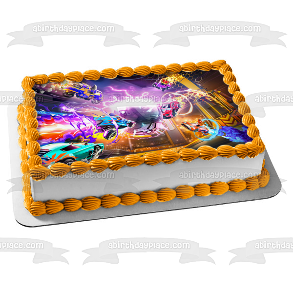 Rocket League Season 3 Sideswipe Race Cars Edible Cake Topper Image ABPID56627 Hot on Sale