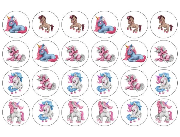 Wonderful Unicorn Illustration Edible Cupcake Topper Images ABPID56664 Sale