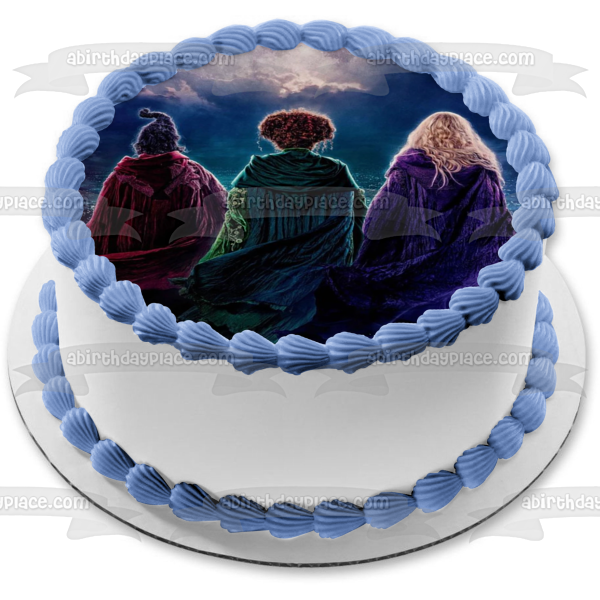 Hocus Pocus 2 the Sanderson Sisters Mary, Winifred and Sarah Moon Gazing Edible Cake Topper Image ABPID56604 Online now