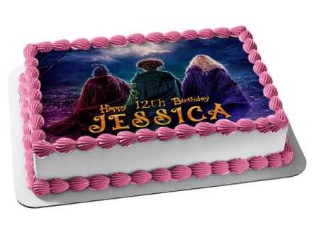 Hocus Pocus 2 the Sanderson Sisters Mary, Winifred and Sarah Moon Gazing Edible Cake Topper Image ABPID56604 Online now