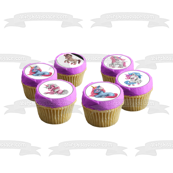 Wonderful Unicorn Illustration Edible Cupcake Topper Images ABPID56664 Sale